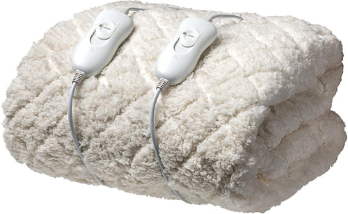 King Size Electric Heated Fitted Blanket Dual Control 3 Heat Washable