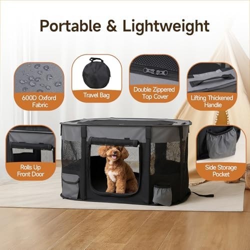 Foldable Puppy Playpen Green – Indoor & Outdoor Pet Cage