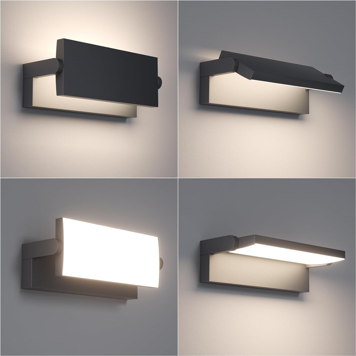 45W LED Outdoor Waterproof Wall Light | Adjustable Modern Anthracite Lamp