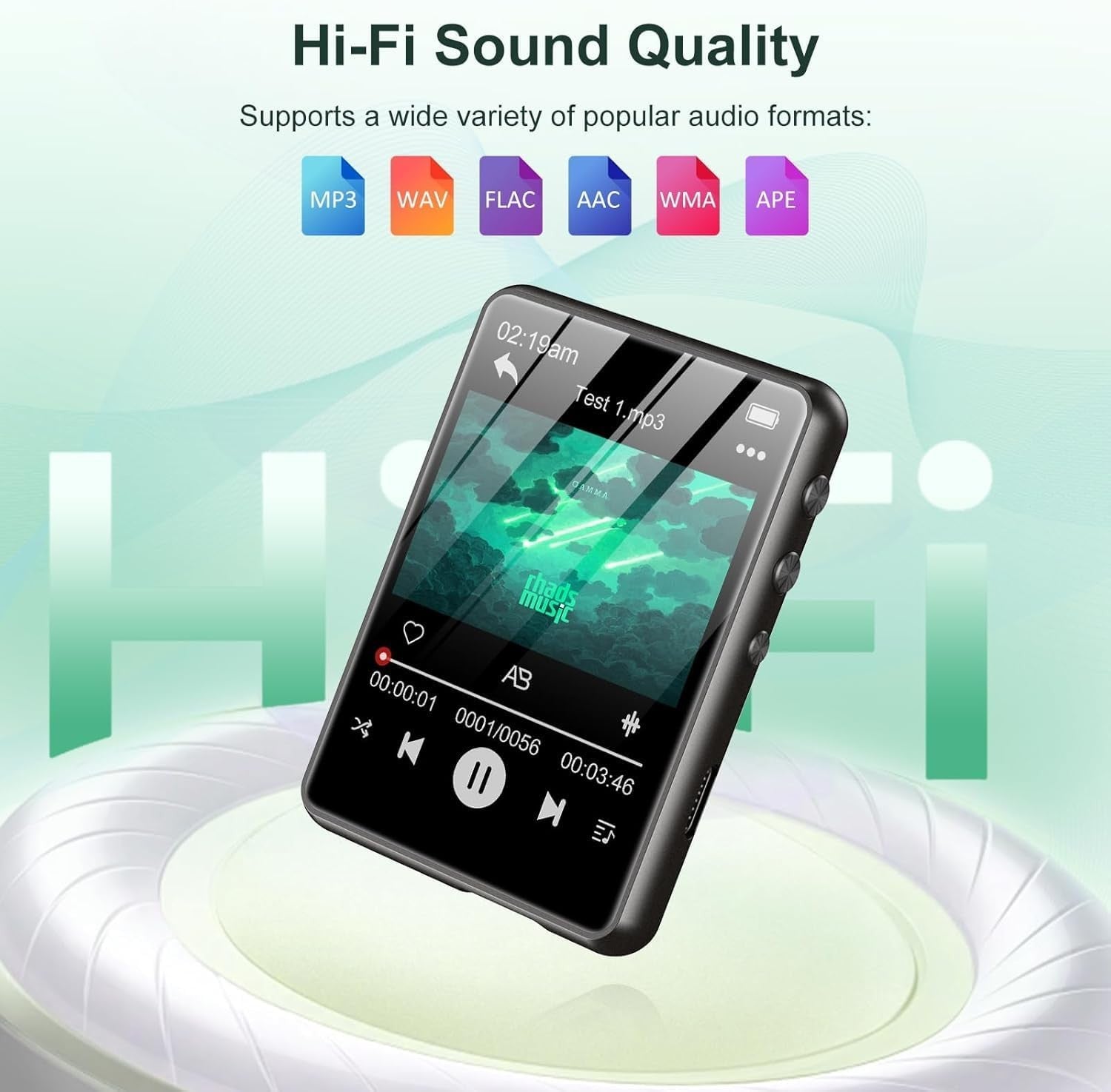 128GB MP3 Player Bluetooth 5.4 2.4" Touchscreen FM HiFi