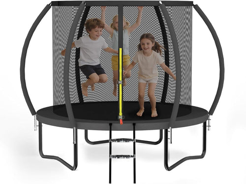 8FT Outdoor Garden Trampoline Safety Net Ladder Pumpkin Design