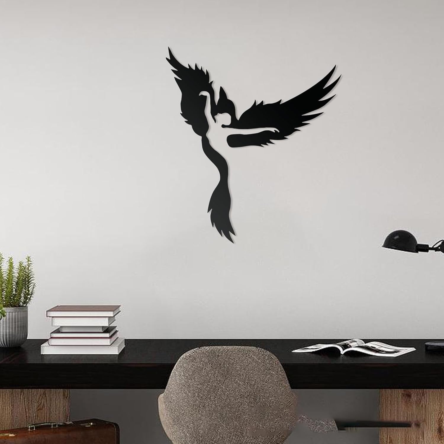 Metal Ballerina Angel Bird Wall Art Silhouette