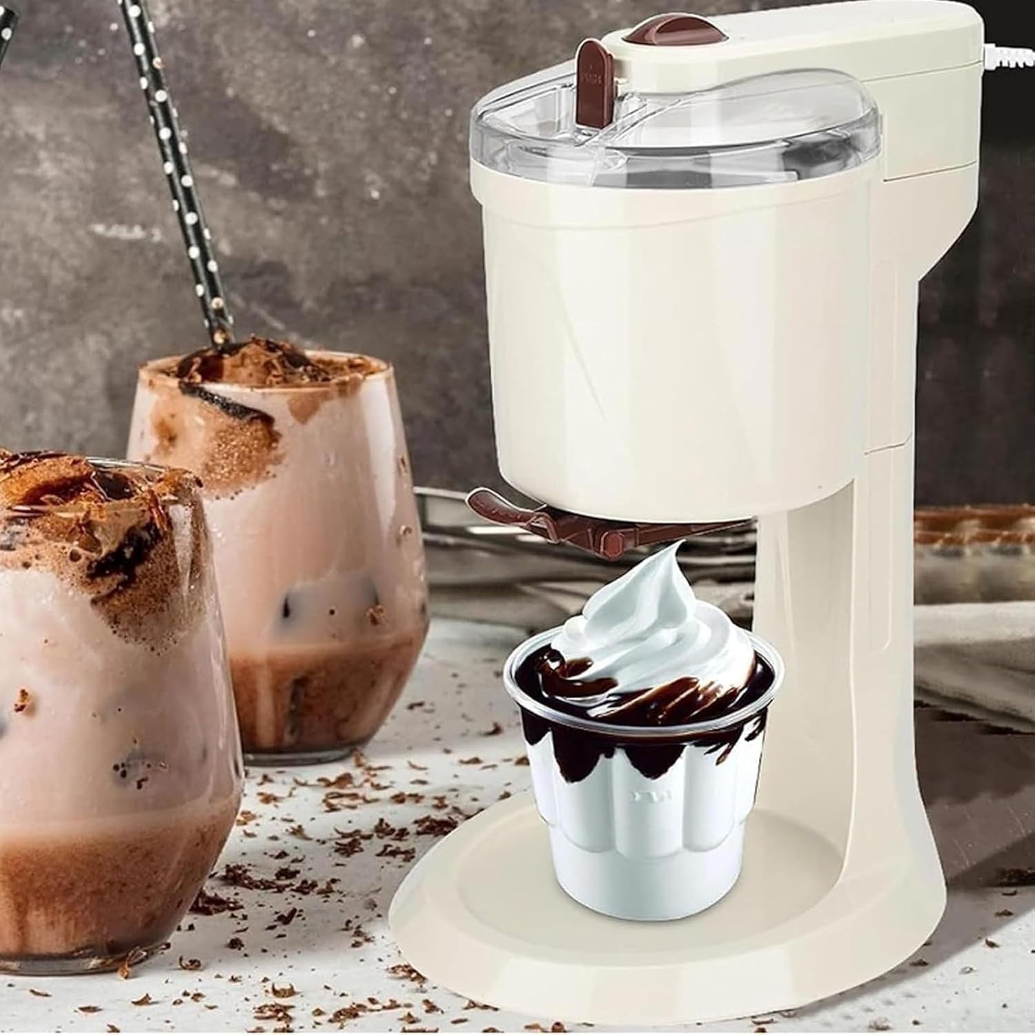 Automatic Ice Cream Maker With Compressor 1L Soft Serve Gelato Machine
