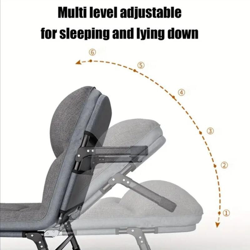 Foldable Sofa Bed Single Extra Large Lounge Camping Guest Bed With Pillow Grey