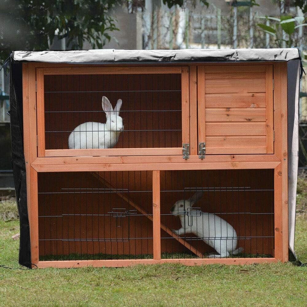 Waterproof Rabbit Hutch Cover Outdoor Winter Cage Protector With Zipper
