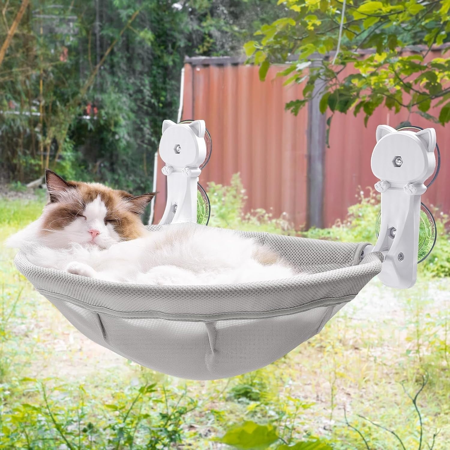 Foldable Cat Window Perch Mesh Hammock Cordless Suction Cup Bed