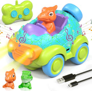 Dinosaur RC Car Toy for Toddlers 1–3 Remote Control Lights Music Gift Boys Girls
