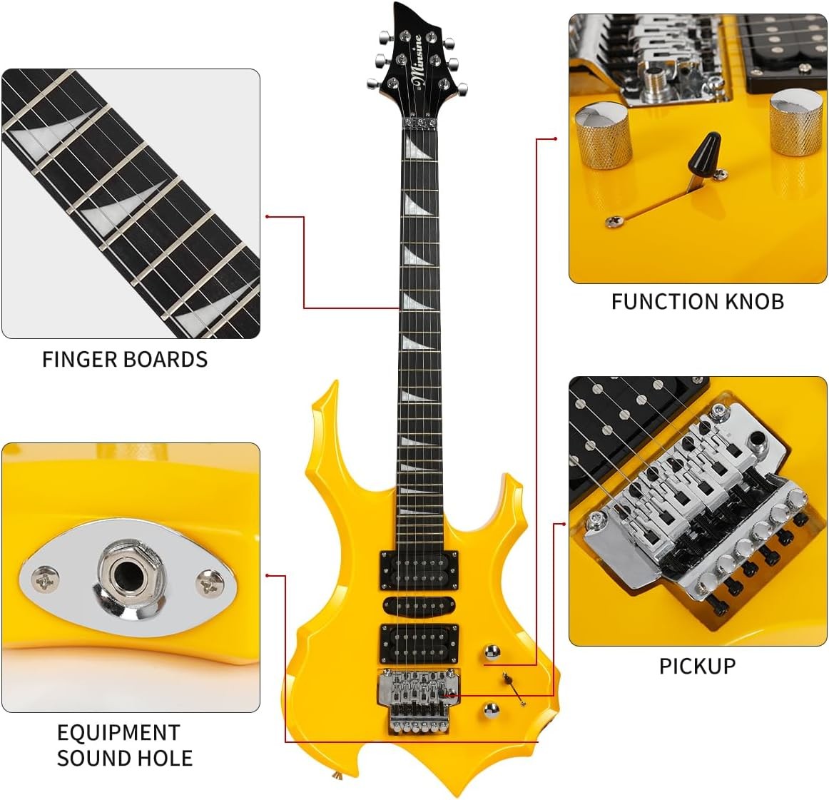 Full Size Electric Guitar Starter Kit Rock Style w Bag Tuner