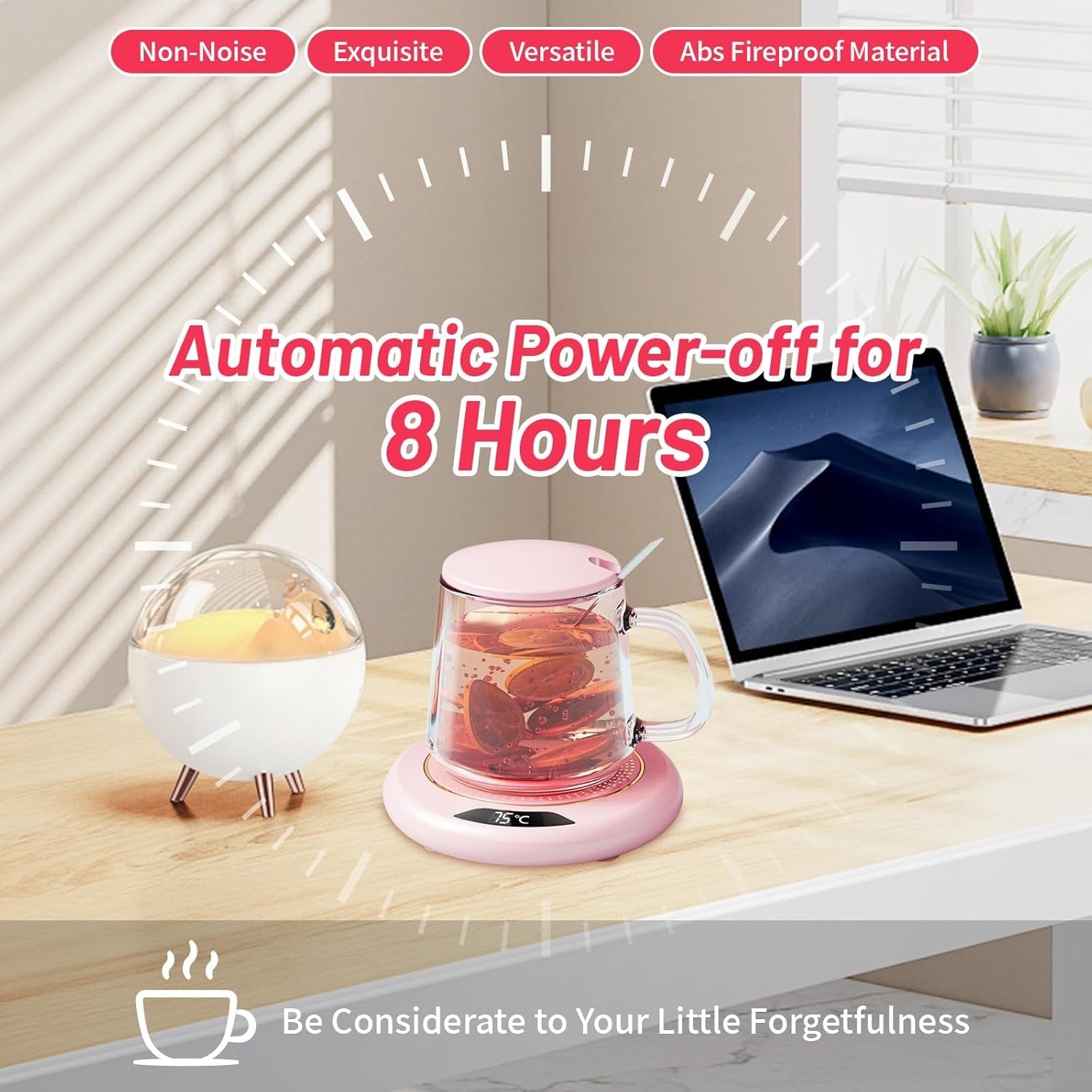 USB Coffee Mug Warmer 3 Temp Settings Smart Touch 8H Auto Shut Off