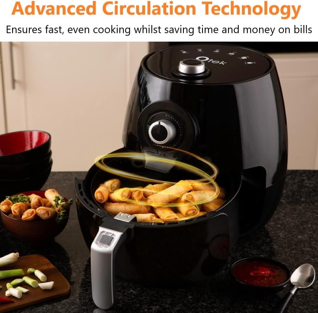 Air Fryer 4.5L Low Fat Oil Free 1450W Rapid Heat Timer Temp Control