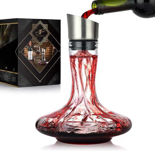 Wine Decanter with Built-In Aerator Filter 1200ml Crystal Carafe Gift Set