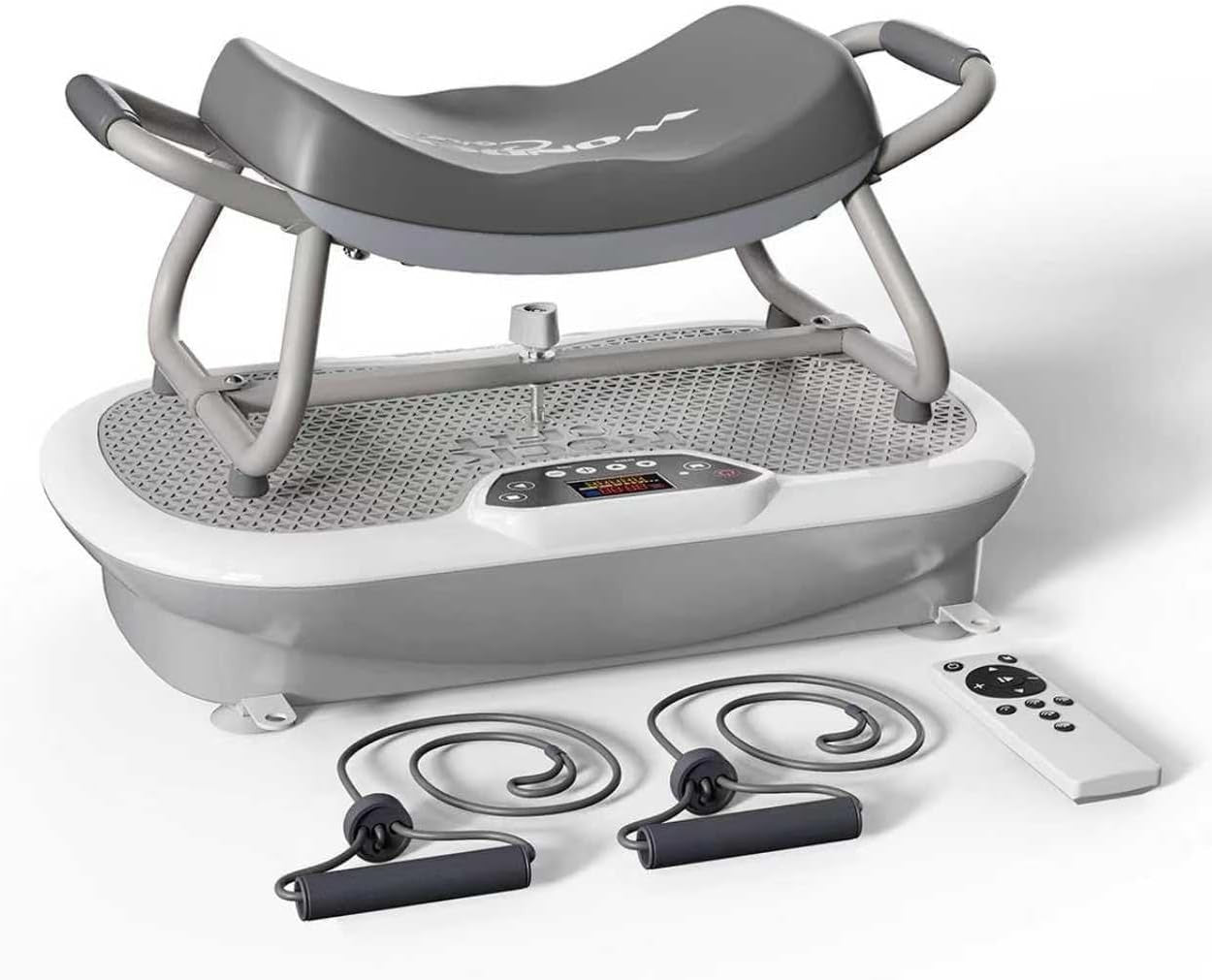 Grey 3D Vibration Plate Fitness Chair 150 Speeds Folding Home Workout
