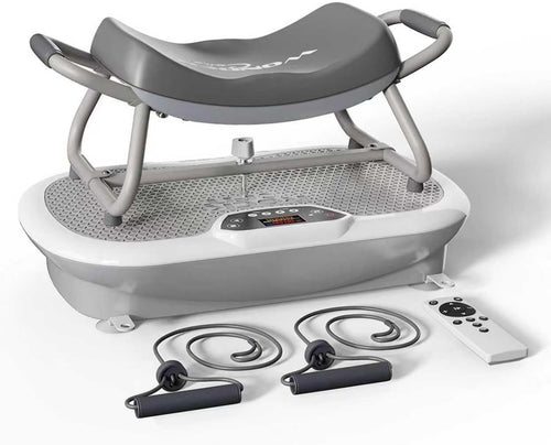 Grey 3D Vibration Plate Fitness Chair 150 Speeds Folding Home Workout