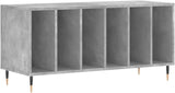 Vinyl Record Storage Cabinet Turntable Stand Organizer Concrete Grey