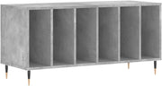 Vinyl Record Storage Cabinet Turntable Stand Organizer Concrete Grey
