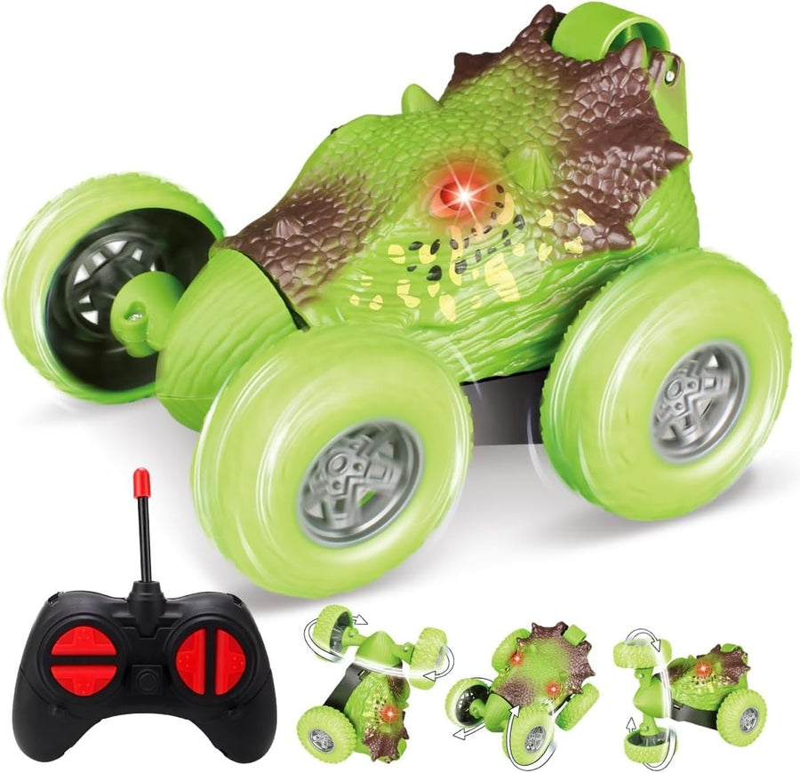 Dinosaur 360° Stunt RC Car for Kids Boys Girls with LED Eyes Toy Gift