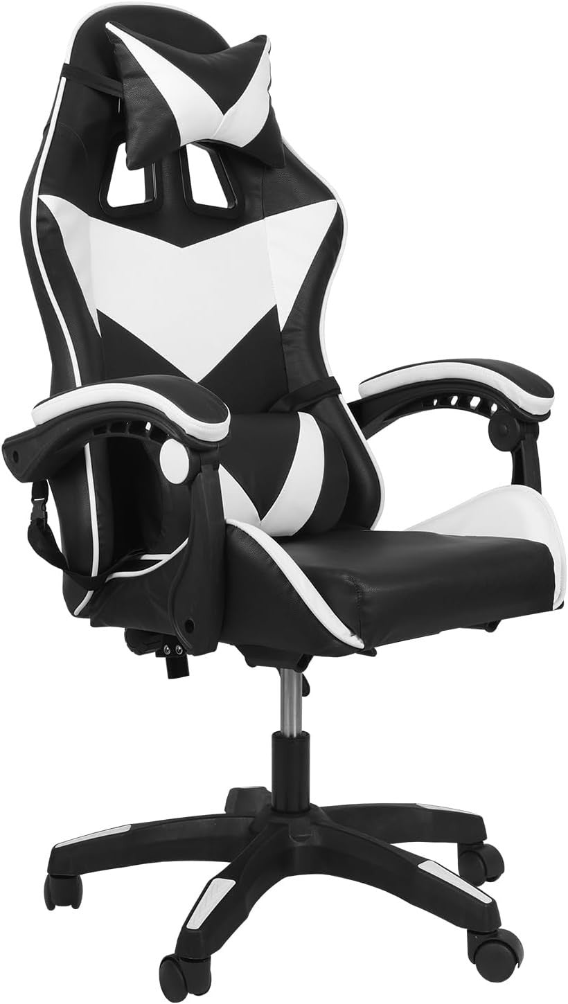 Ergonomic Gaming Chair Big & Tall Adult Computer Desk Seat High Back Black/White