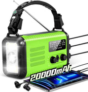 Wind Up Solar Emergency Radio 20000mAh AM/FM NOAA SOS LED Torch