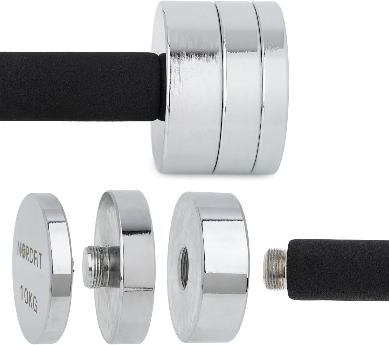 Adjustable Steel Dumbbells Pair 10KG Compact Home Gym Fitness Weights