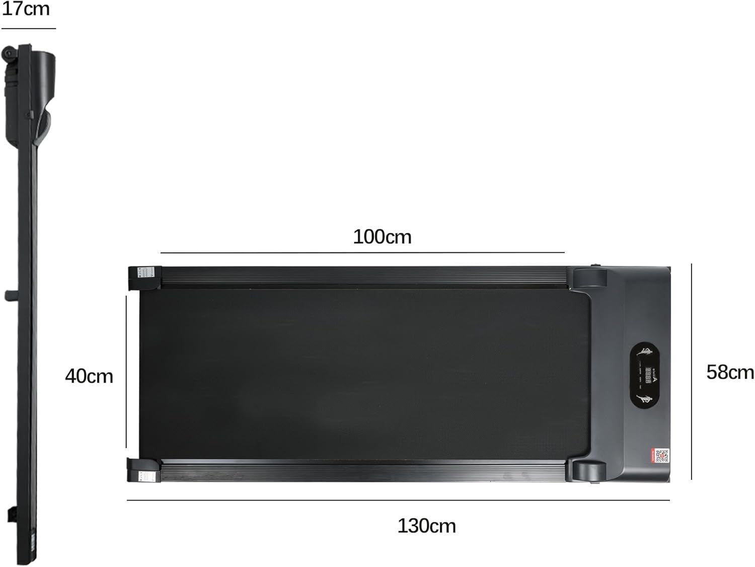 Under Desk Treadmill 2.5HP Walking Pad 1-8km/h Foldable Home Fitness