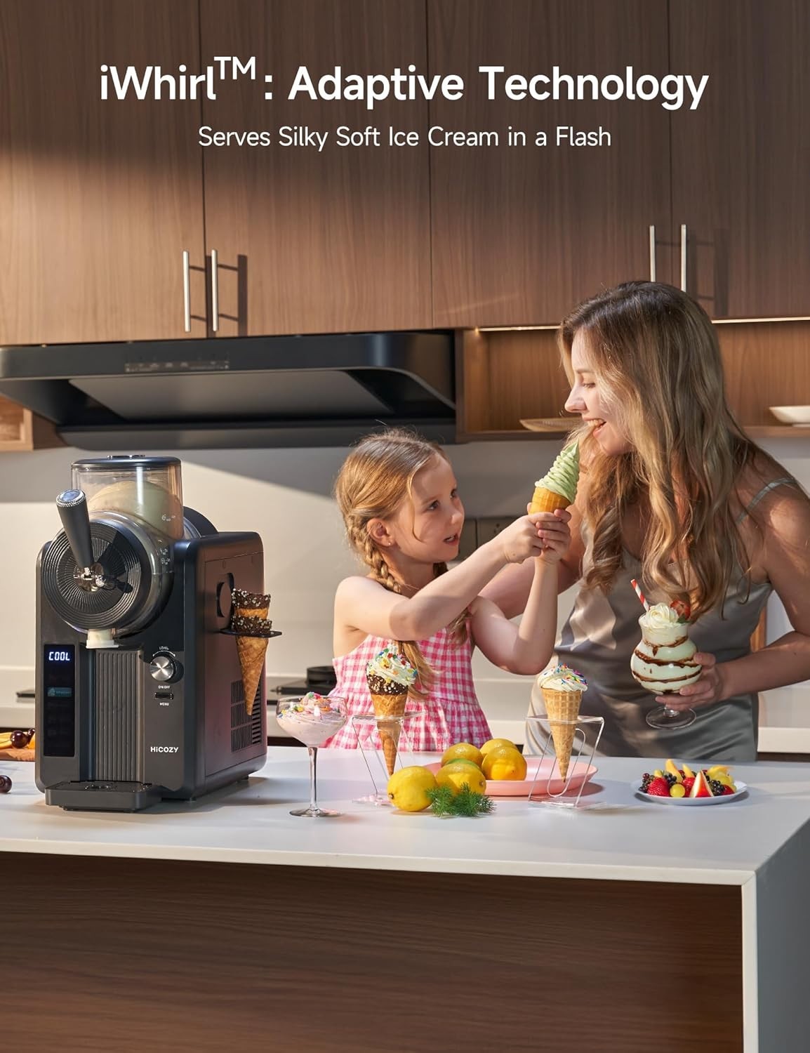 Professional Slush Machine 1.2L Ice Cream Maker Frozen Drinks 5 Modes