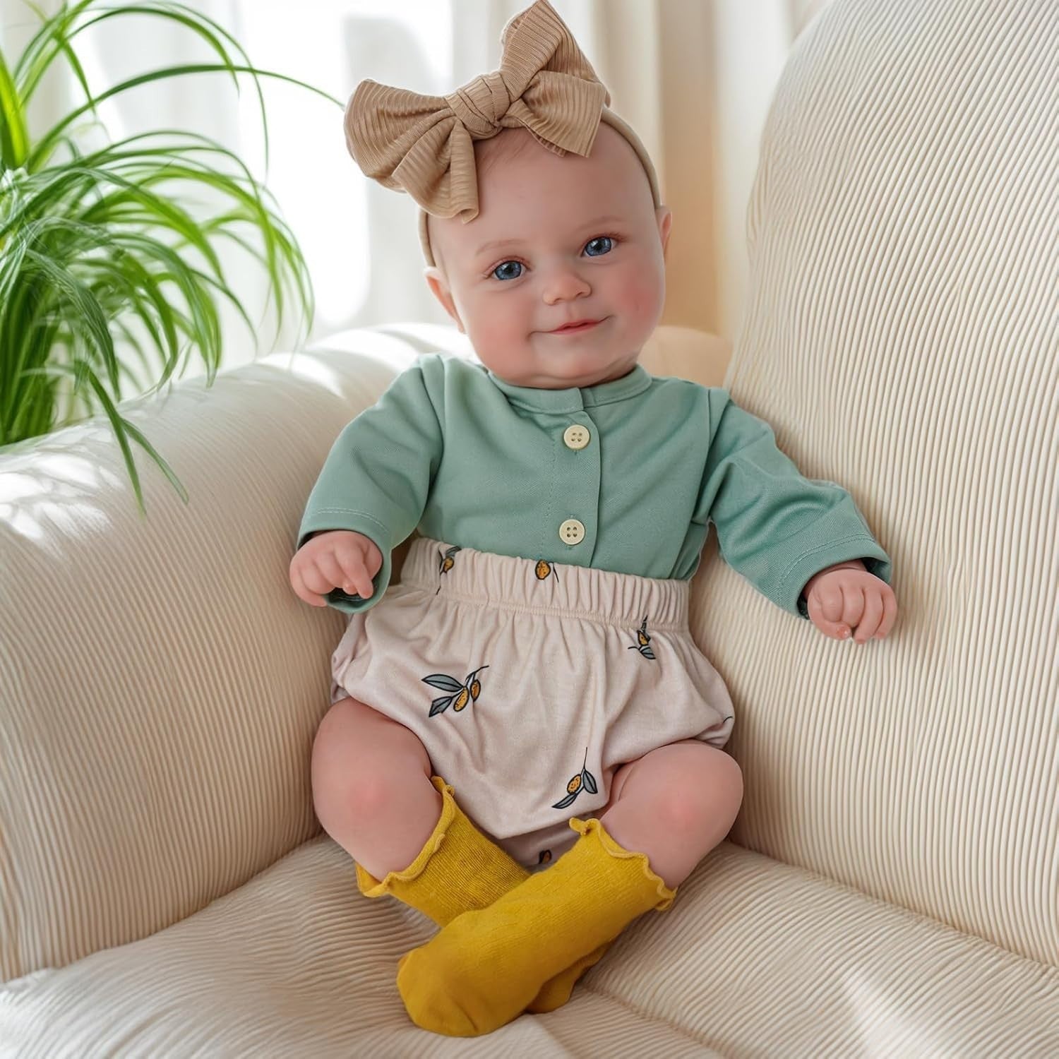 20” Reborn Baby Doll Soft Cloth Body Smiling Newborn Girl