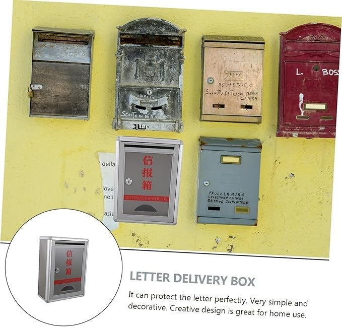 Lockable Wall-Mounted Mailbox Secure Outdoor Post Box Weatherproof & Durable