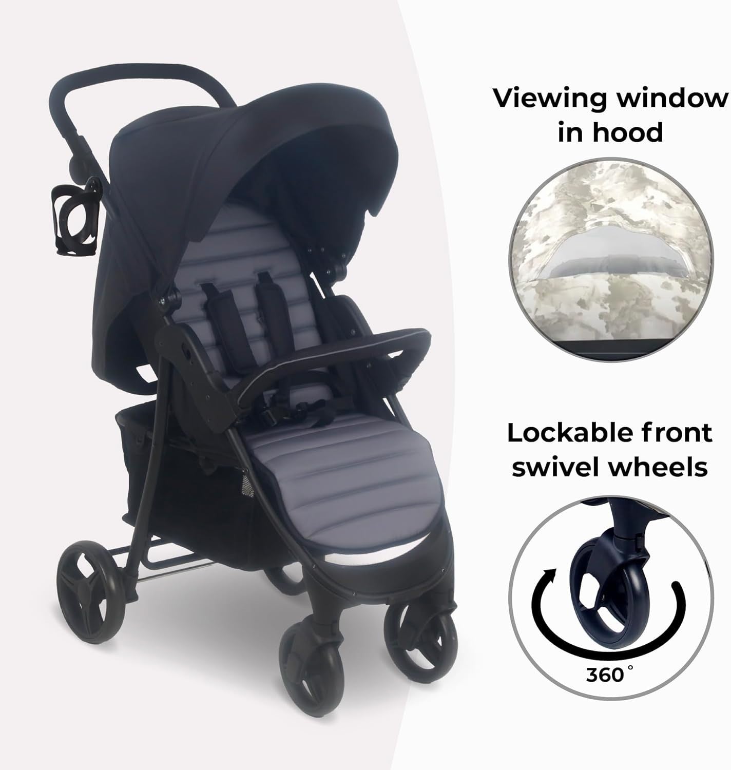 Compact Baby Pushchair from Birth to 4 Years Easy Fold Adjustable Handle 22kg