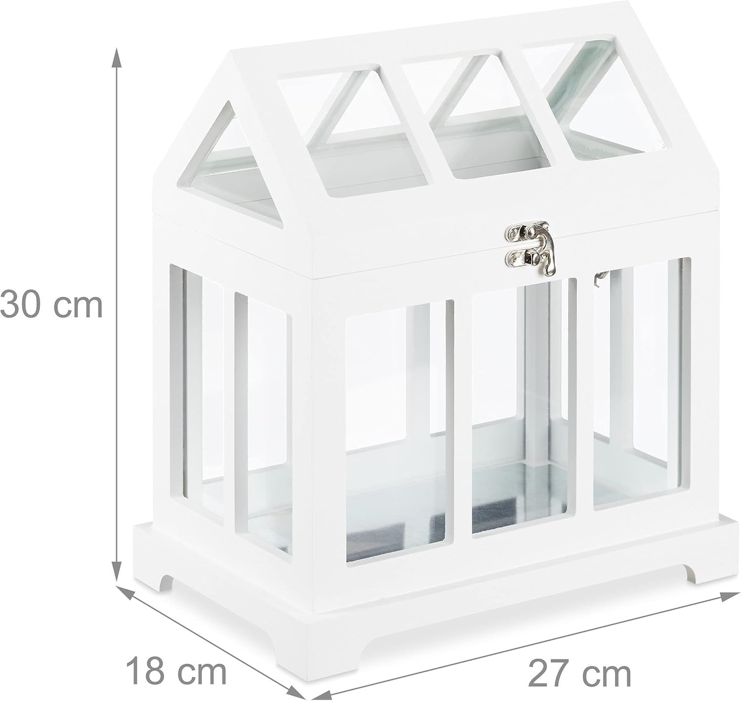 Set of 2 Indoor Mini Greenhouses Glass MDF Herb Planters Decorative Display