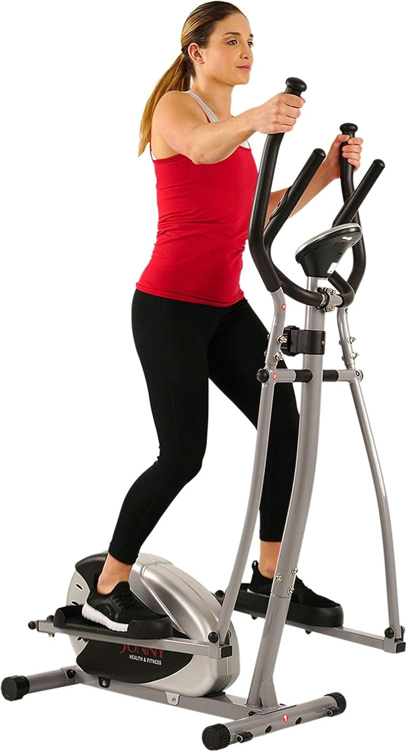 Magnetic Elliptical Cross Trainer Quiet Belt Drive LCD Pulse Low-Impact Home
