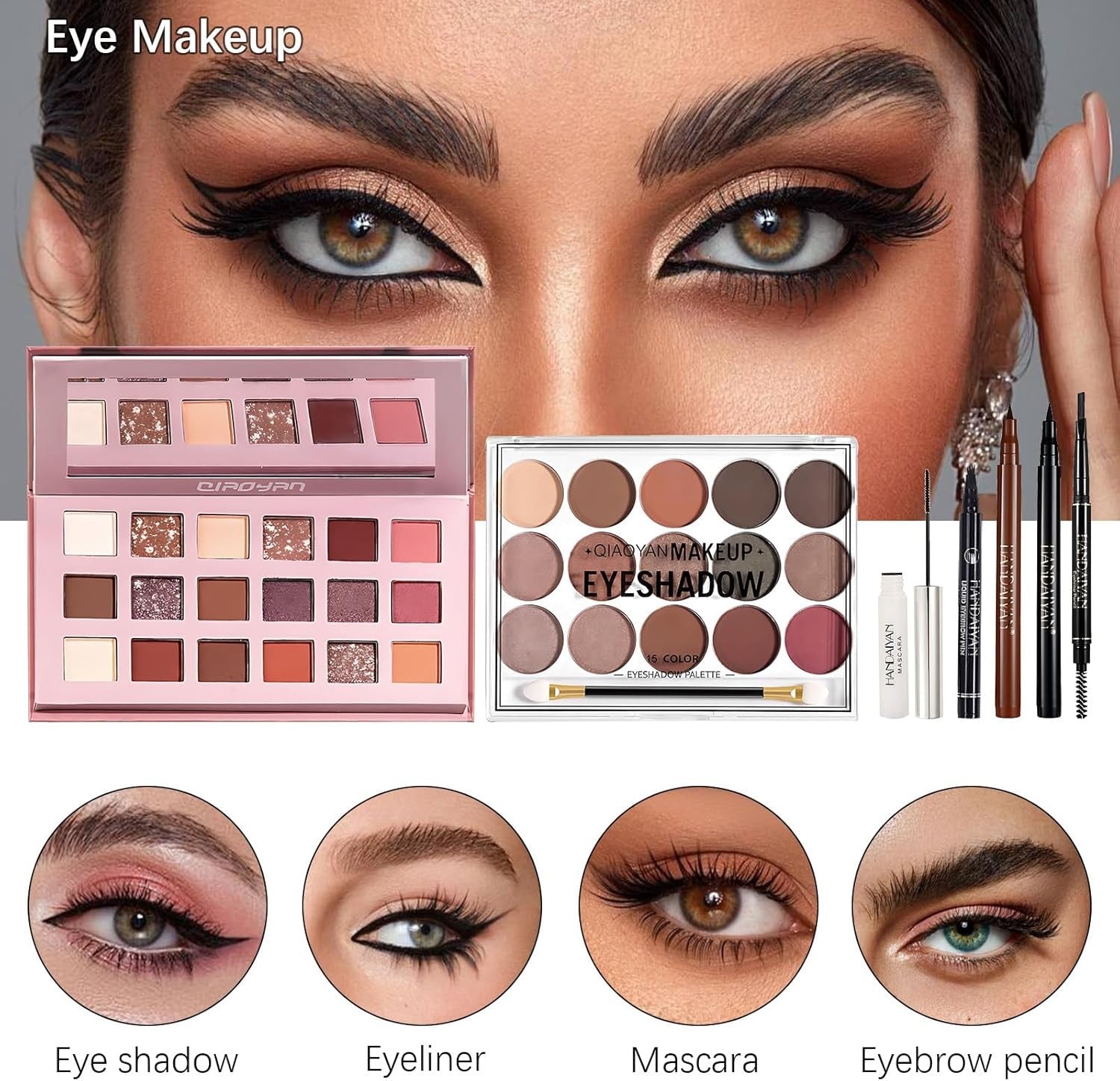 All In One Makeup Kit Set Foundation Eyeshadow Lipstick Brushes Bag