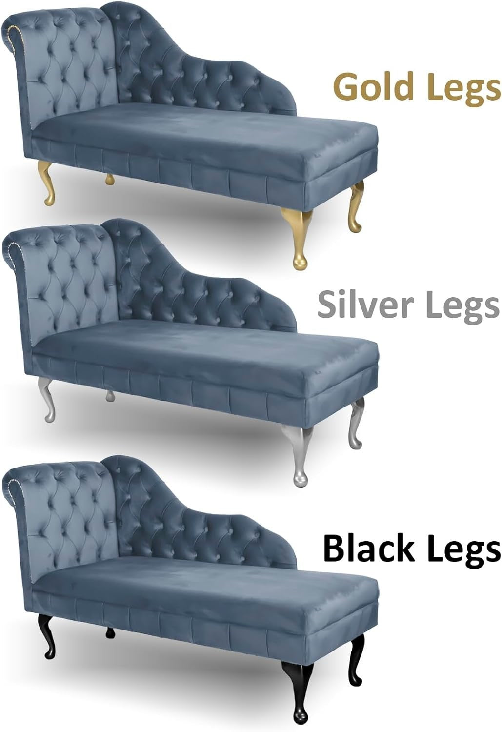 Velvet Tufted Chaise Lounge Sofa – Handmade Comfort, Stylish Platinum Accent