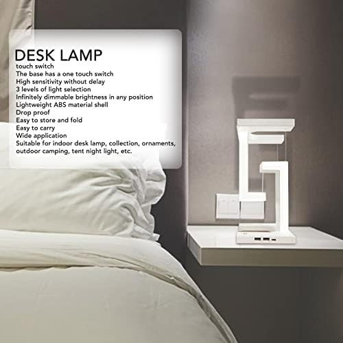 Magnetic Levitation Desk Lamp White 3-Level Stepless Dimming Touch LED