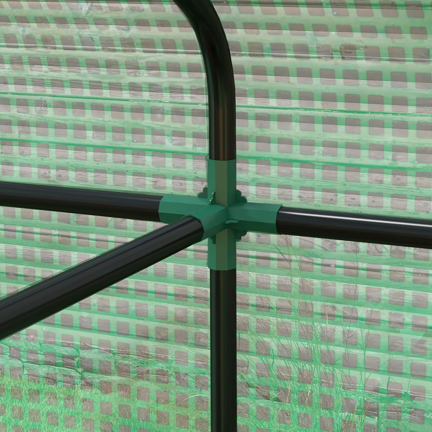 Walk-In Greenhouse with Roll-Up Door & Mesh Windows | 200x140x200cm