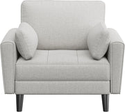 Greige Tufted Tub Chair Oversized Armchair with Pillows