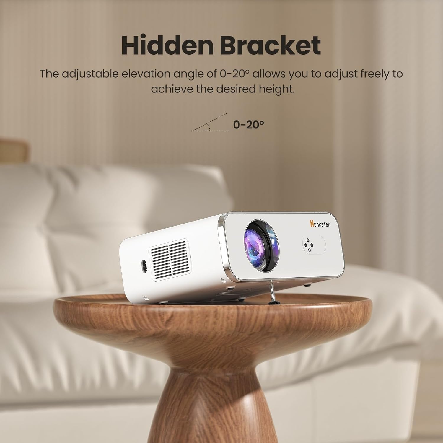 Mini 4K Projector 1000 ANSI Lumens WiFi 6 Bluetooth Auto Focus HD