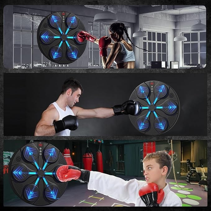 Smart Music Boxing Machine LED Punch Pad Bluetooth Wall Mounted Gym