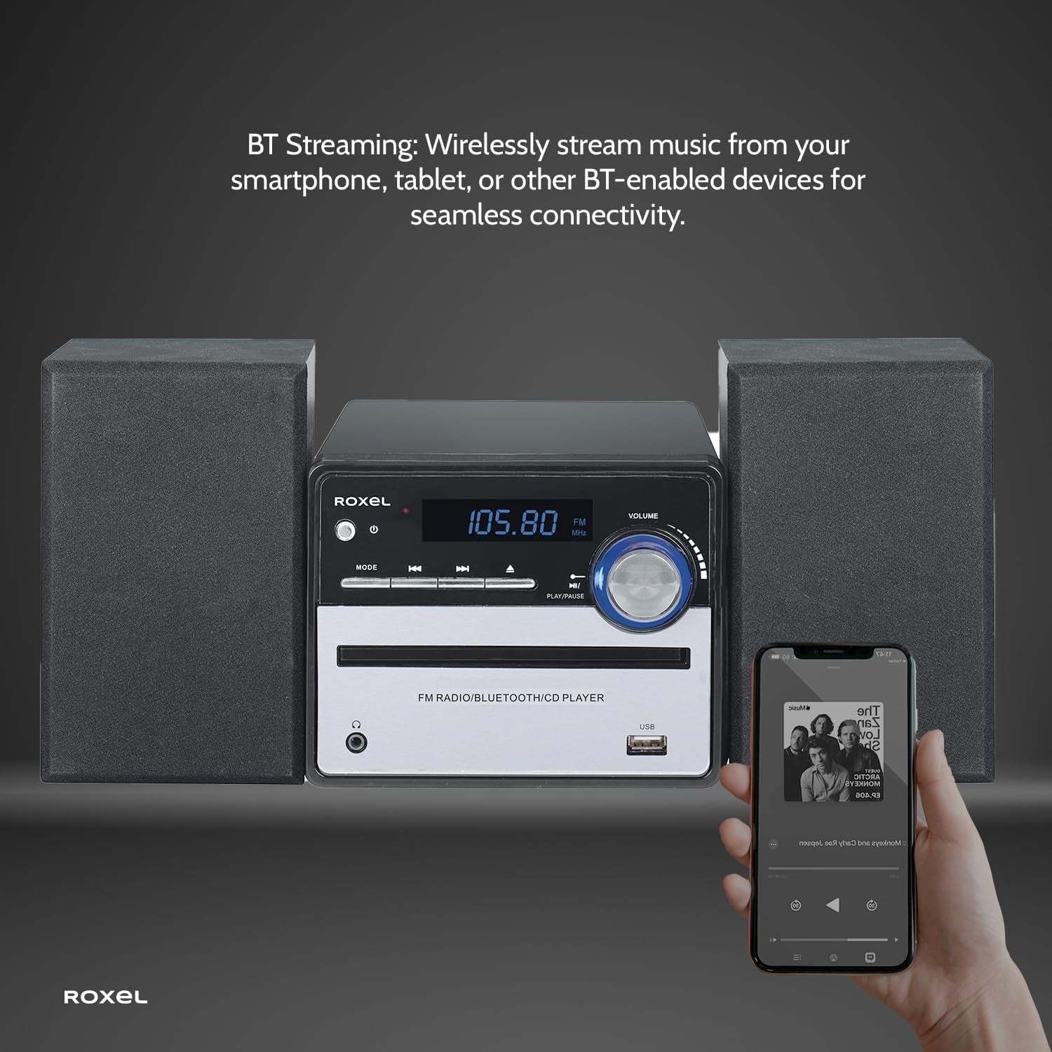 Compact CD Player Bluetooth Hi-Fi Stereo System USB AUX FM Radio Remote Control