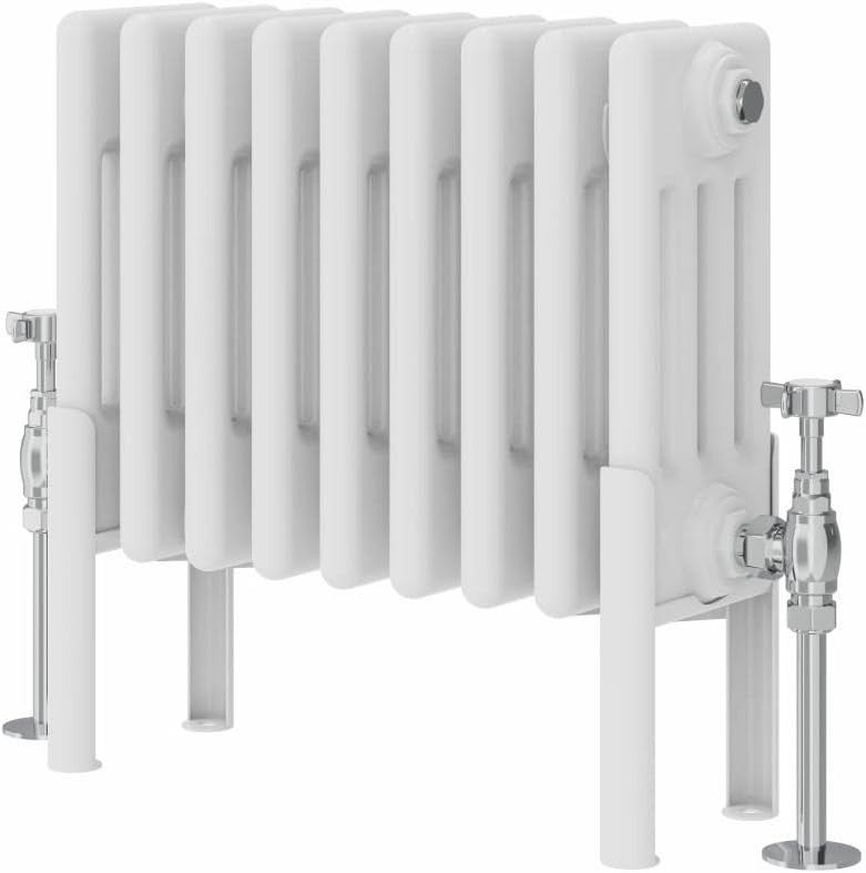 4 Column Horizontal Radiator 300x425mm White Cast Iron Style