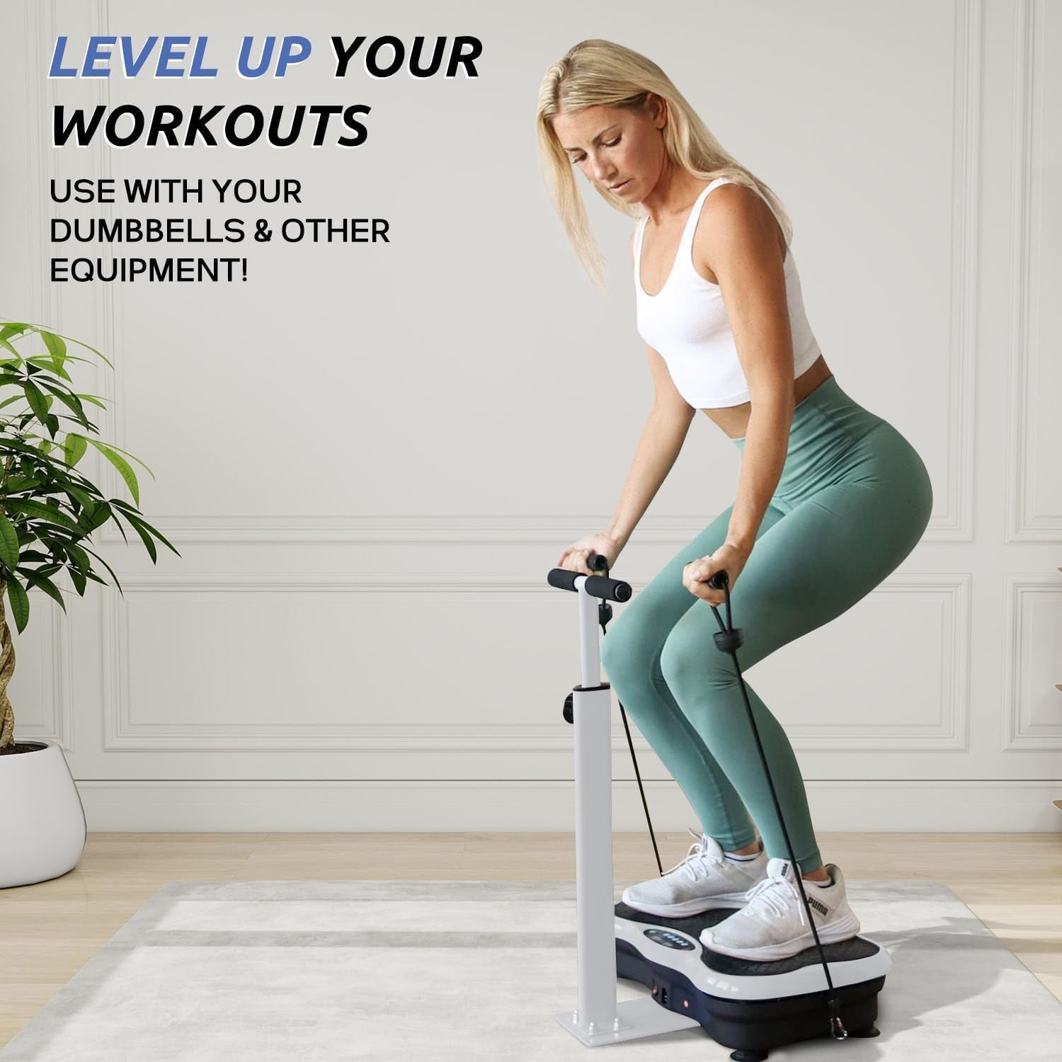Whole Body Vibration Plate Exercise Machine w Handles 120 Speeds