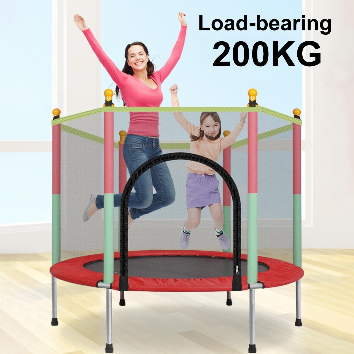 55in Toddler Trampoline with Safety Enclosure Indoor Outdoor 200KG