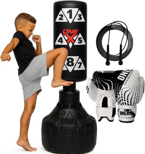 Kids Boxing Punch Bag 3.5FT Freestanding Training Set Gloves Indoor