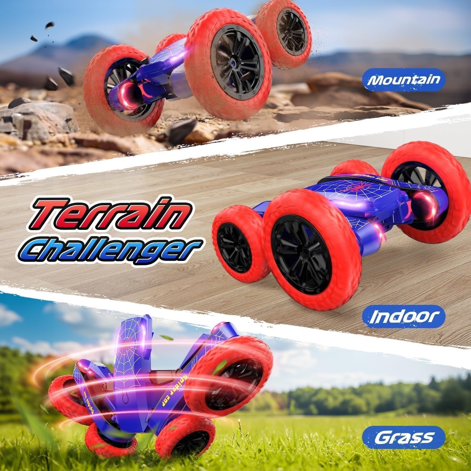 4WD RC Stunt Car for Kids, 360° Flip Double-Sided Remote Control Car