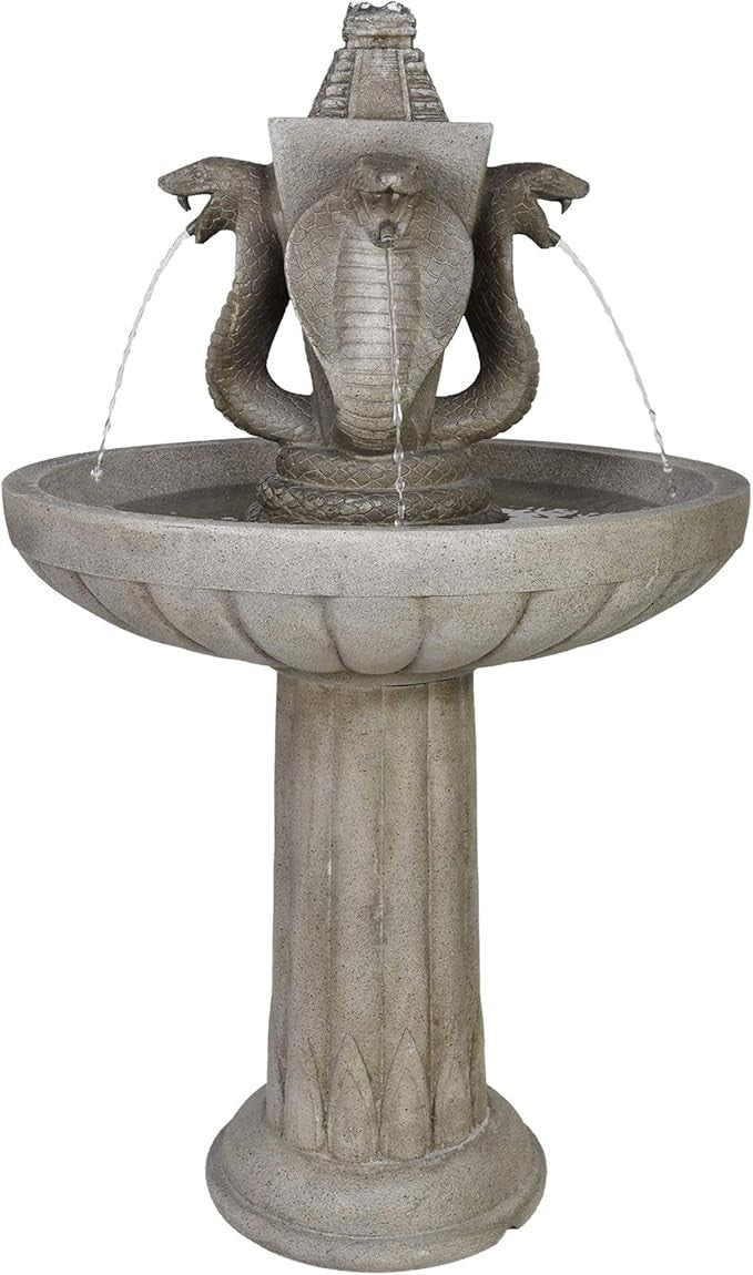 Elegant Stone Fountain Bird Bath – Classic Outdoor Cascade Water Feature
