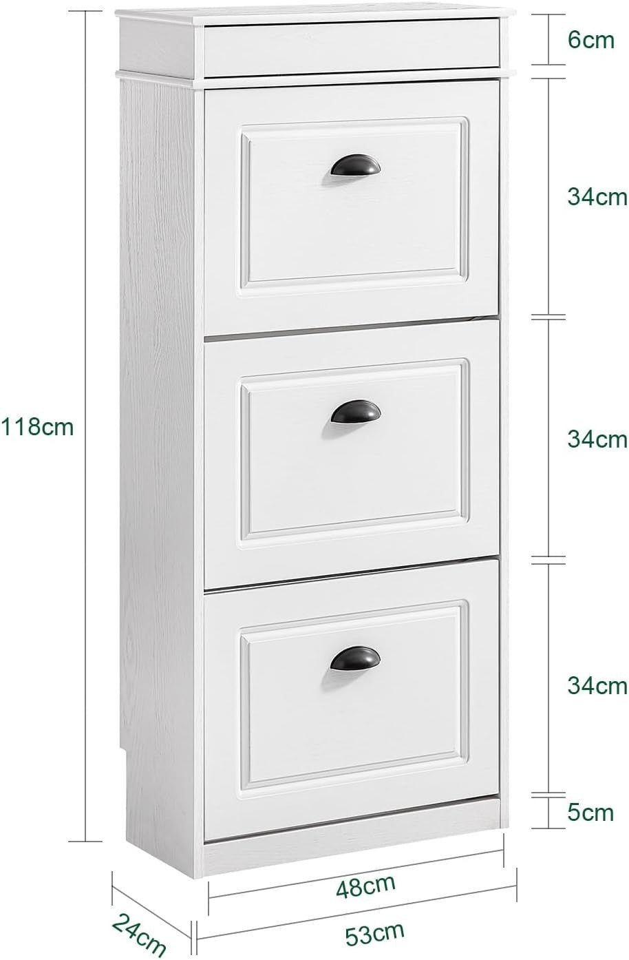 Slim Shoe Rack Cabinet with 3 Flip Drawers & Multi-Use Top Surface