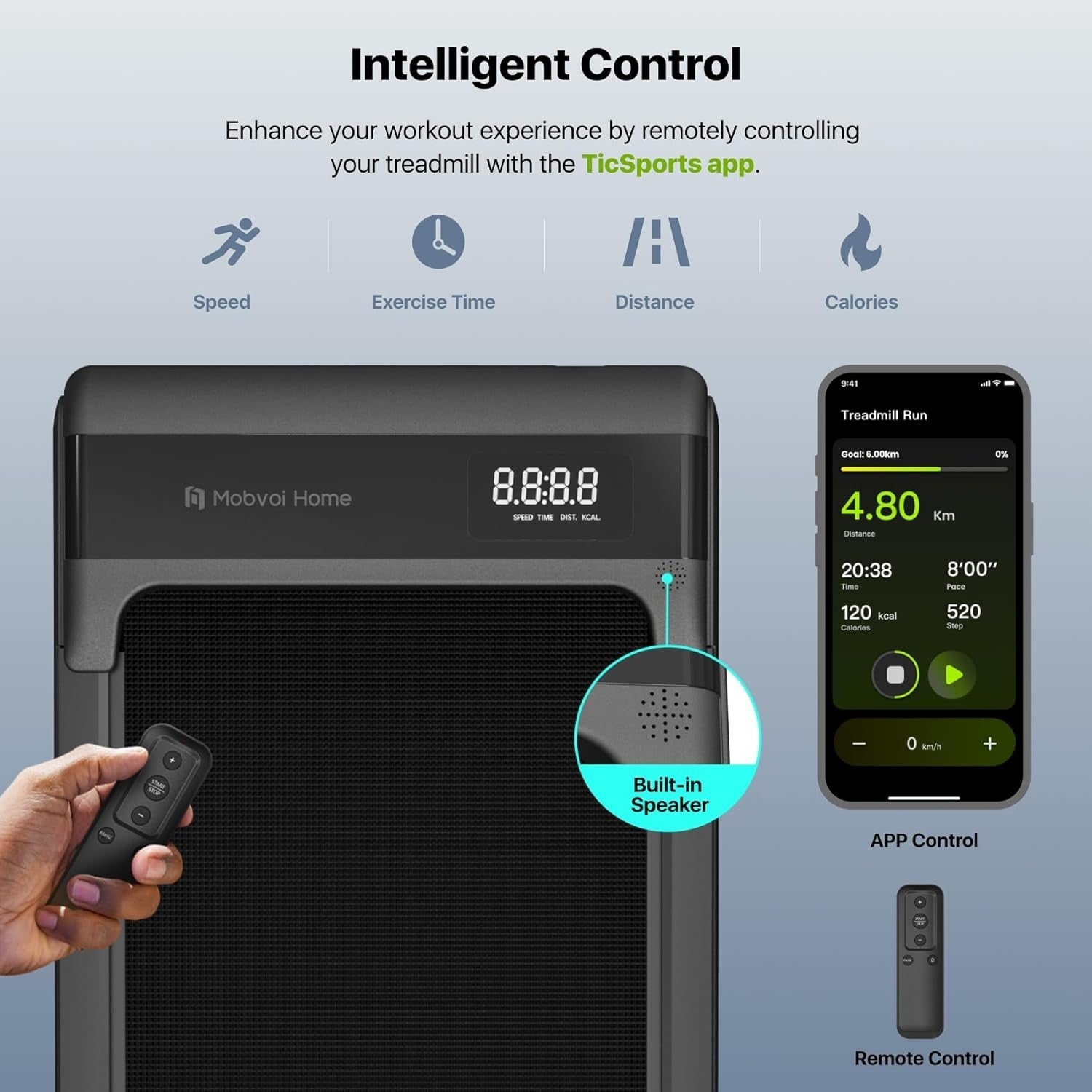 Compact Under Desk Treadmill 6KM/H AI Coaching LED Display Home Office