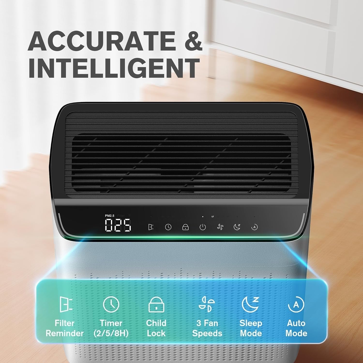 Large Room Smart Air Purifier 1690ft² HEPA WiFi Alexa PM2.5