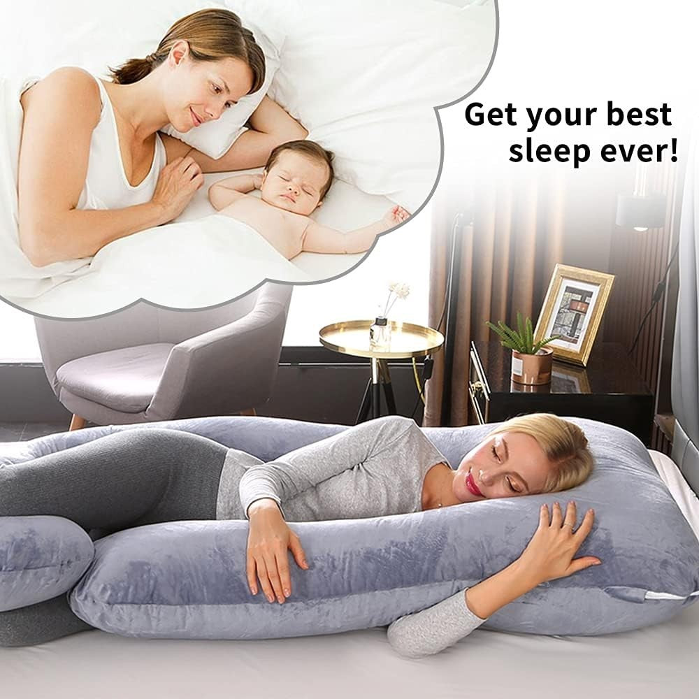 Pregnancy Pillow Full Body Support Maternity Side Sleeper Soft Washable