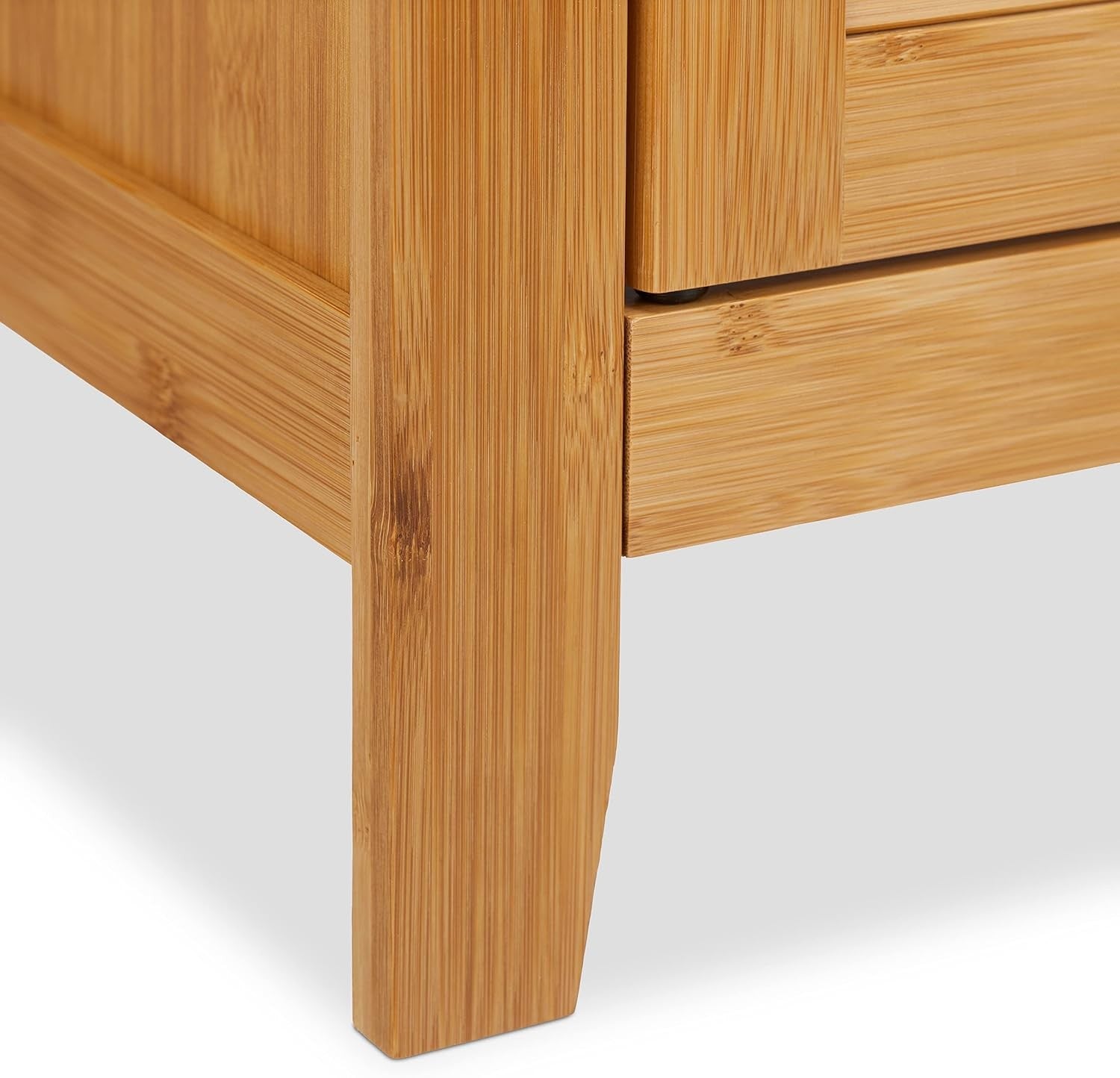 Natural Bamboo Under Sink Bathroom Cabinet – 2 Door Storage Unit 60x67cm
