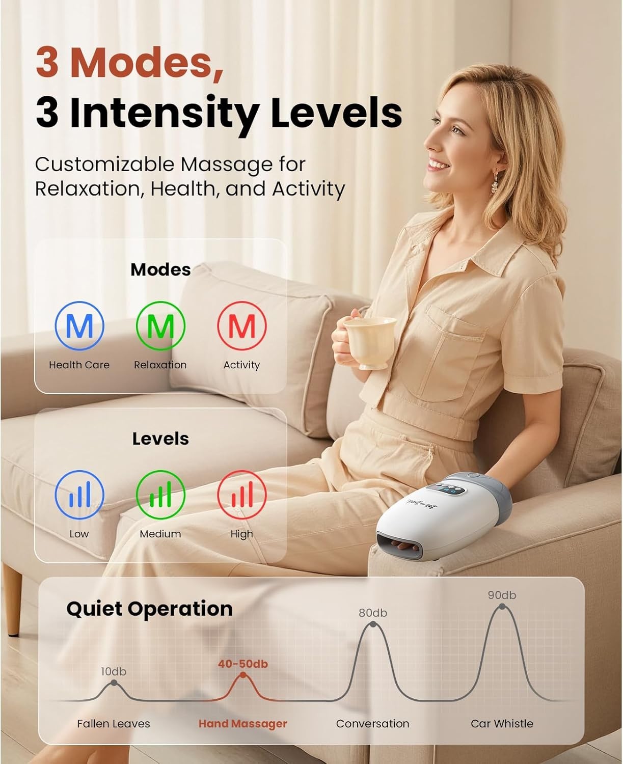 Cordless Hand Massager with Heat for Pain Relief, Arthritis, Carpal Tunnel